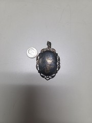 Vintage Large Sterling Silver Siam Niello Dancer Pendant No Chain 2.5 Inches