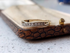 Vintage Art Deco Style Round 1.5 Ct Lab Created Diamond Wedding 14k Gold FN Band