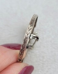 Antique Vtg 14k White Gold Filigree Art Deco Bow Ribbon Wreath Brooch Pin