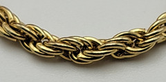 Vintage Gold Plated Rope Chain Necklace 18″ Spring Ring Clasp