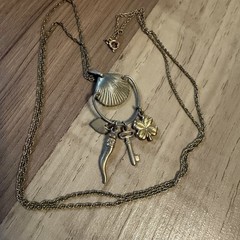 Vintage 14k GF Good Luck Charm Holder Seashell Necklace 26” Chain Gold Filled
