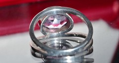 Silver ring 1.50ct amethyst solitaire size 6.75 vintage handmade 3.50gr