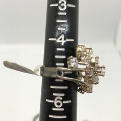 Vintage 925 Sterling Silver & Cubic Zirconia Waterfall Design Ring varied sizes