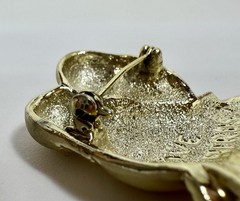AJC Brooch Love Birds with Dangling Heart Gold Tone