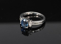 Fine 1.97ct GIA Certified Blue Sapphire & 0.50ct Diamond Platinum Ring Size 6.5