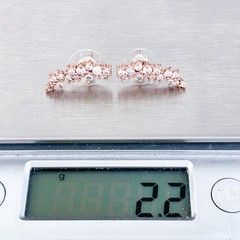 Vintage Sterling Silver 925 Rose Gold Tone Cubic Zirconia Earrings