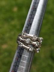 Vintage Sterling Silver Bamboo Ring Stacked 925 Size 7 IVY Thick Multi Band Mens
