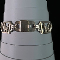 Sterling Silver Scottie Dog PanelBracelet 7.5″ .41g .925