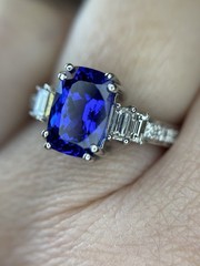 Tanzanite Diamond Ring in 14k White Gold