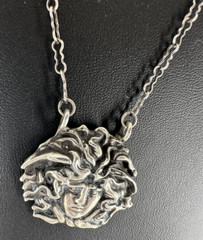 925 Antique Signed Anita Maria Medusa Necklace 18 Inches