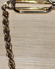 Vintage Goldtone Tie Clasp Rope Chain 2″ Wide Very Good Condition