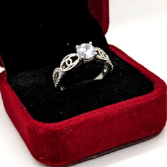 Vintage Elegant RING Sterling Silver 925 with Chic Stone -size: 8US (18mm) | #36