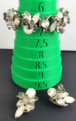 Vintage Juliana Rhinestone Bracelet & Earrings Set Givre Glass Smoky Rhinestones