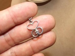 Vintage PETITE C&C Sterling Silver Infinity Heart Pendant 15″ Box Chain Necklace