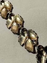 Vintage Green & Gold Enamel Metal Leaf Necklace