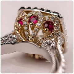 3Ct Round Lab Created Diamond Art Deco Engagement Her Ring 14K White Gold Plated