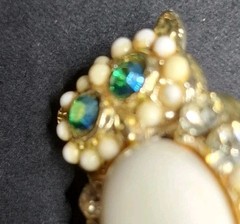 Owl Brooches Green and Red Eyes Rhinestone Gold and Silver Tone Pins Vintage