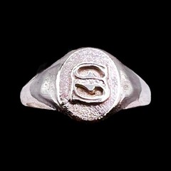 Initial Letter S Signet 925 Sterling Silver Baby Child Pinky Ring SZ 3.25