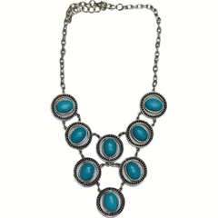 Blue Howlite Necklace 19″ Boho Country Southwestern Bohemian