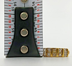 Ross Simons 925 CZ Hoop Earring 0.75in Sterling Silver 4gtw Gold Vermeil Channel