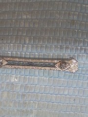 Art Deco Antique 10K White Gold Bar Brooch 2.46 Grams Tested