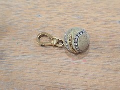 Vintage Y2K Juicy Couture Tennis Ball Charm Gold Tone Rhinestone Charm