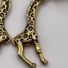 Earrings Vintage Giraffe Metal Gold Tone Animals Stud Pierced Jewelry