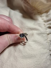 Can’t Find Markings Silver In Appearance Vintage Antique Ring Blue Stone/Pink