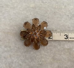 Vintage Rhinestone Flower Brooch Pin Pendant