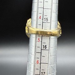 18K HGE Gold Tone Oval Faceted Brown Smoky Quartz Ornate Cocktail Ring Sz 4.75