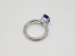Estate $6000 3ct Natural Tanzanite VS G Diamond 18k White Gold Ring Band