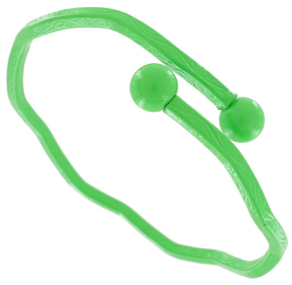 Green Retro Swirls Pattern Enamel Wave Wrap Around Layering Bracelet 1970s