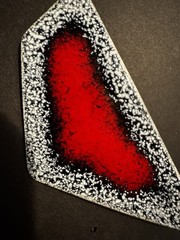 Red Modernist Brooch Pin Geometric Bold Abstract Vintage Jewelry MidCentury