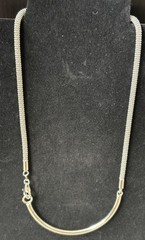 925 Sterling Mesh Chain Curved Bar Necklace/Wrap Bracelet