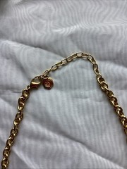 Vintage R. J Graziano Gold Tone Necklace With Lock And Key Pendant Rhinestones