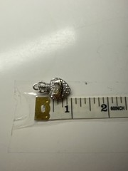 VTG Juicy Couture Pave Charm Puffy Heart Crown Rhinestone Costume Jewelry