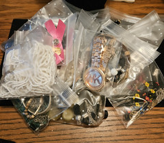 Vintage Lot Jewelry Wear Repair Craft Beads Glass Watch Plastic Metal Shell
