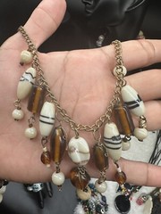 Lots of Vintage Art Glass, Resin, Silver Tone, And Wood Carved Jewelry21pc