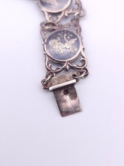 Vintage Siam Sterling Niello Goddess Thai Dancer Linked Signed Bracelet 7.25″