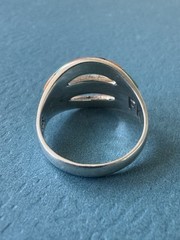 ANTIQUE 1920’s SIGNED FK ZUNI INDIAN .925 STERLING SILVER MULTI STONE INLAY RING