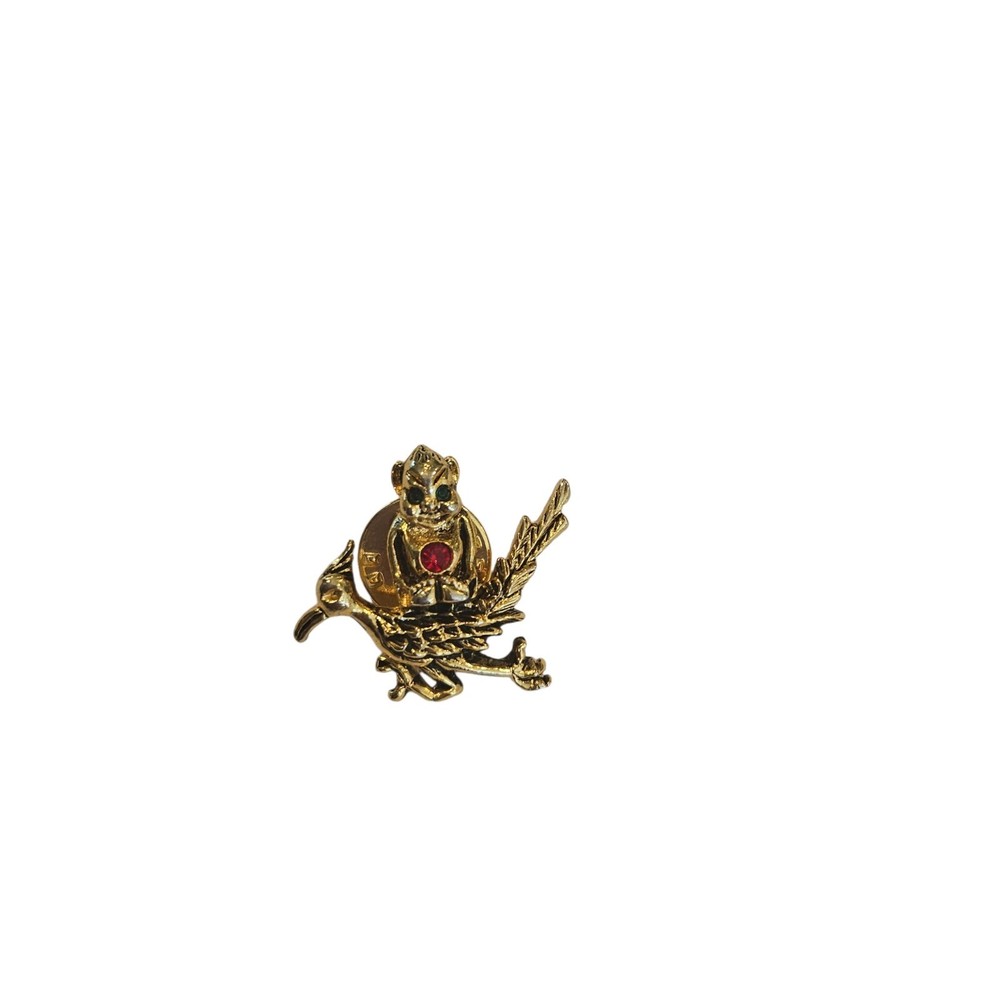 Vintage Rare Vintage Ballou Novelty Monkey on Roadrunner Figural Lapel Pin