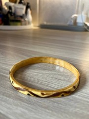 Vintage Tortoiseshell Bangle Bracelet Brown Cream Acrylic Resin Jewelry