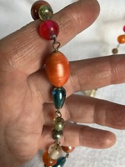 VTG Colorful Glass Metal And Plastic Bead Necklace,26”