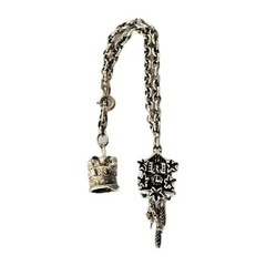 Antique European Silver Charm Bracelet – Cuckoo Clock Crown – 7.5″ – 9.86 Grams