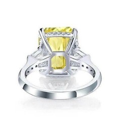 Art Deco 5.50 Ct Canary Diamond Antique Vintage Wedding Ring 925 Sterling Silver