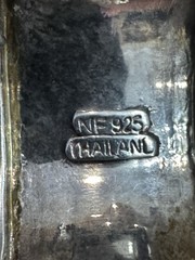 Vintage NF 925 Thailand Sterling Silver Modernist Slider Pendant Cuff Charm 3.6g