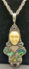 VINTAGE SAJEN MOON GODDESS 925 Sterling silver pendant and necklace