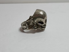 Vintage Skull Bones Ring Size 11.75 Biker Goth 70 80s Costume Bold Big Statement