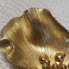 VTG Napier WWII Era Sterling Gold-Wash Floral Brooch 4.5×4cm 11.21g