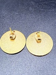 Vintage Cloisonné Enamel Stud Earrings Gold Tone Multicolor Abstract